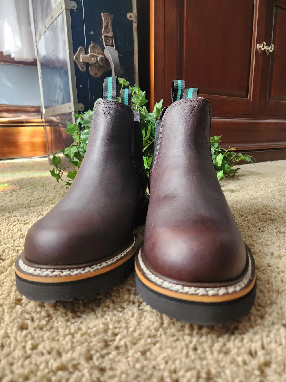 Georgia Boot Brown Leather Chukka Work Boots
